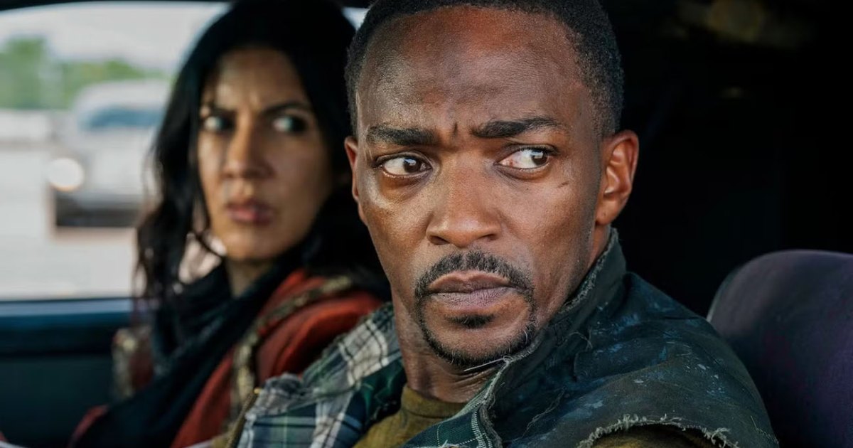 Stephanie Beatriz and Anthony Mackie in Twisted Metal