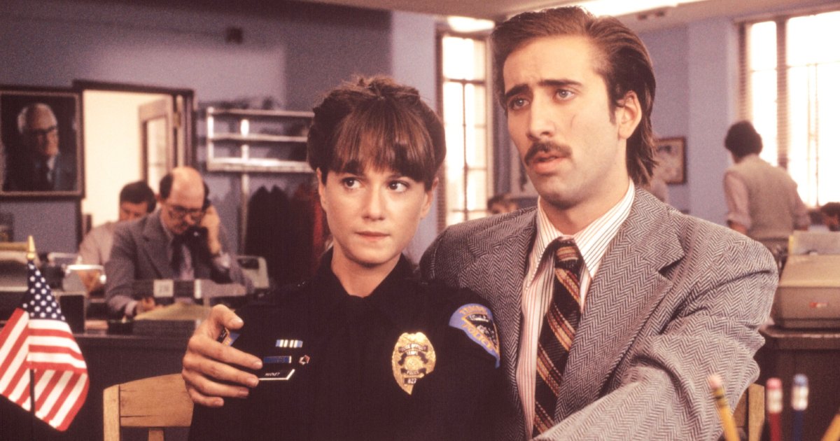 Holly Hunter and Nicolas Cage in Raising Arizona