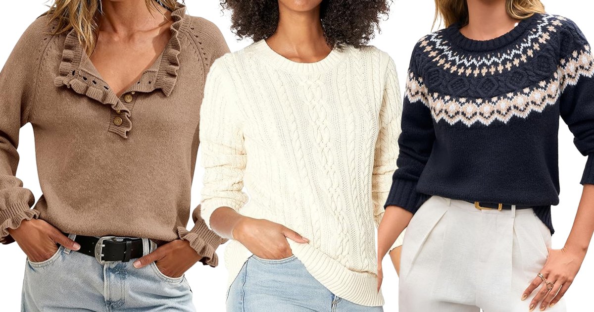 Brown, Cream and Navy Sweater